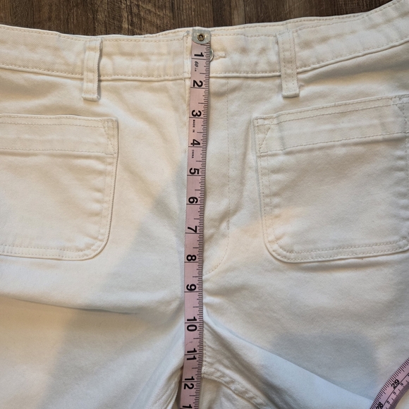 Free Assembly Off-White Wide Leg Pants Size 14 Patch Pockets Cotton - Picture 9 of 14